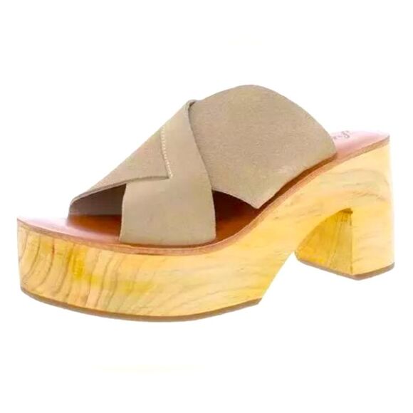 Free People Kora Platform Clogs Taupe Suede EU 41 Size US 10.5  NIB - Picture 6 of 7